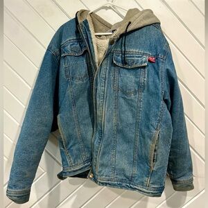 Tru-Fit Vintage 90s-2000s Denim Hooded Sherpa Jacket - Men’s Large